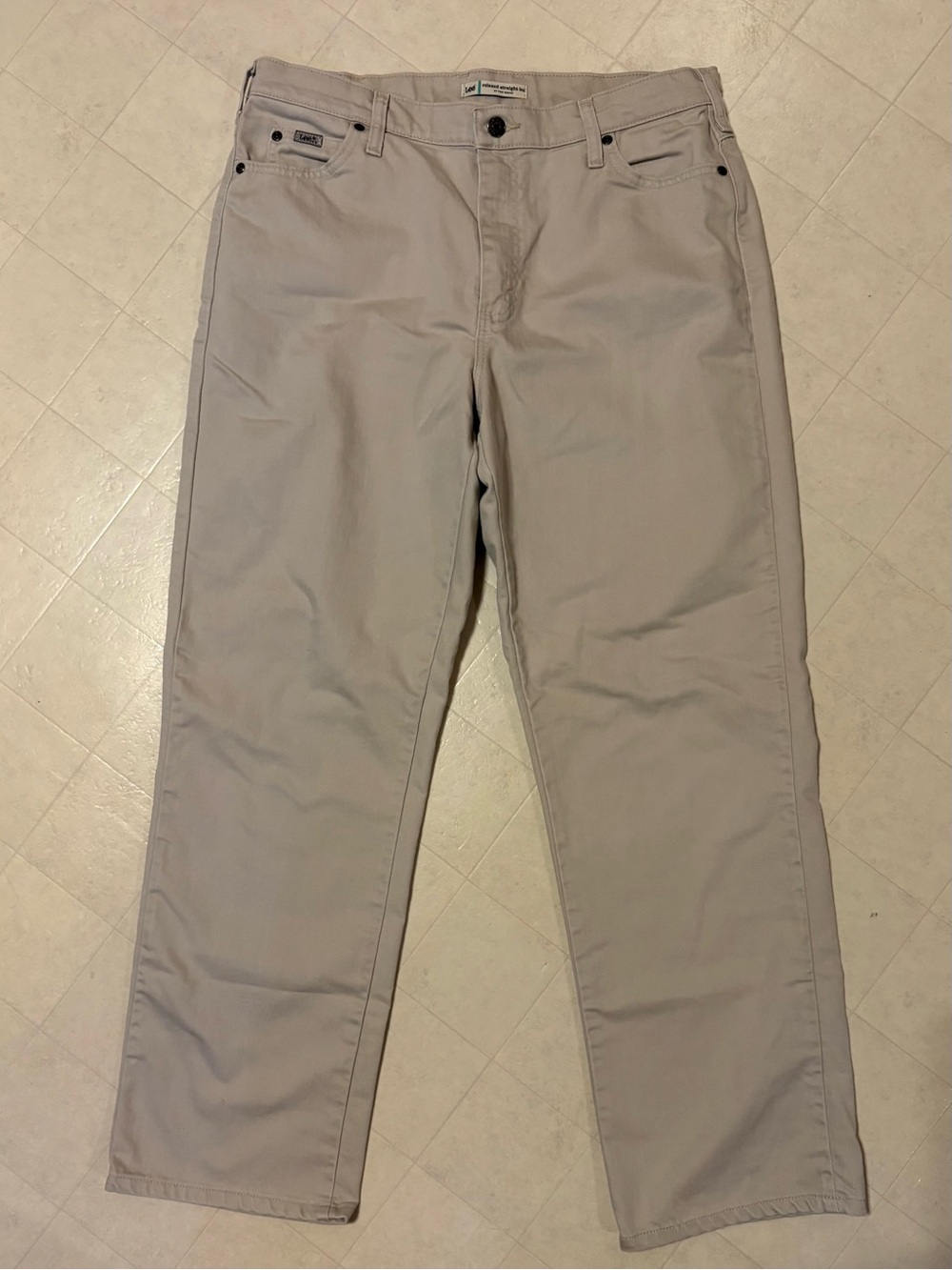 Lee Relaxed Straight Leg at the Waist Jeans Off White New Without Tags